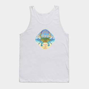 St. Augustine, Florida, with Blue Crab on Beach Tank Top